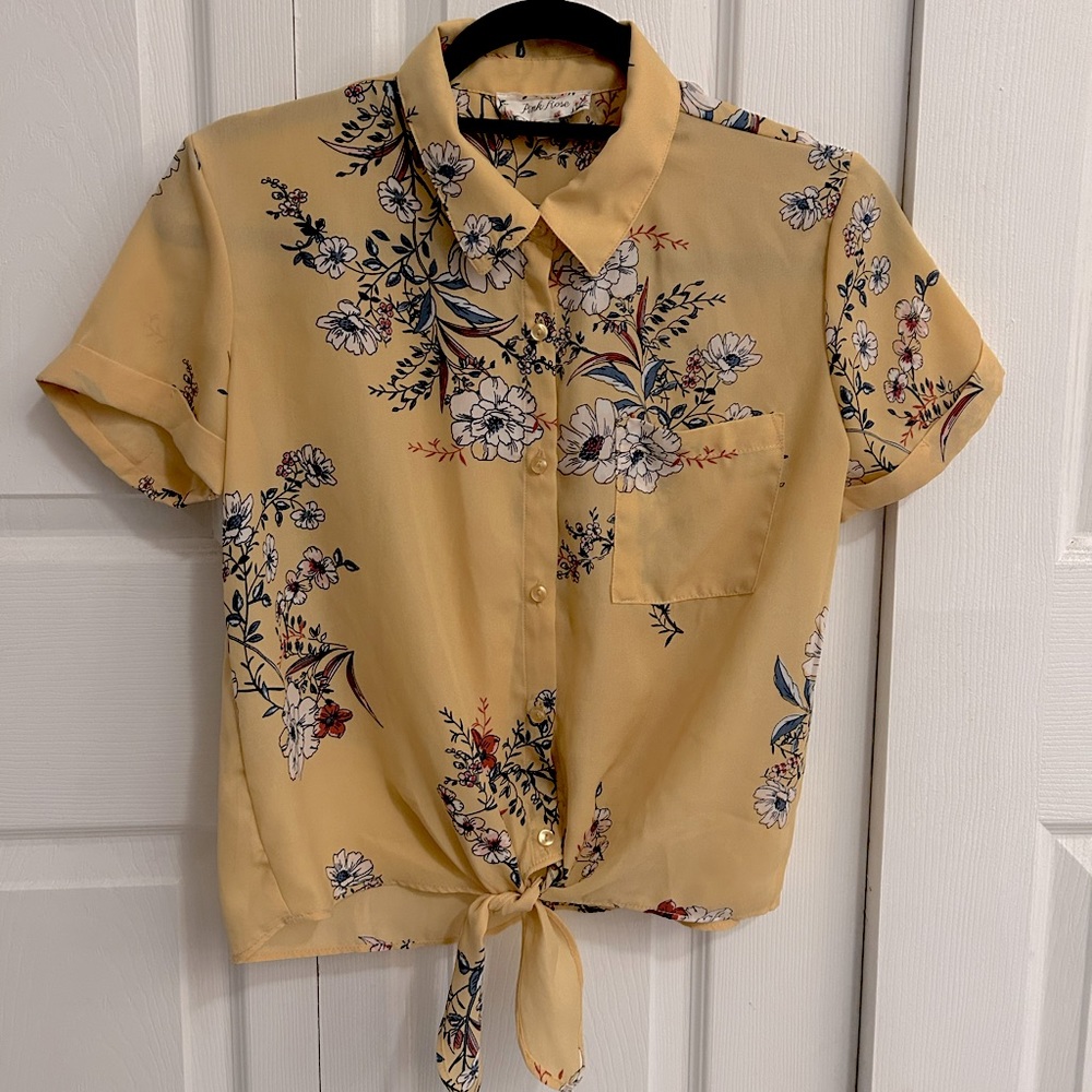 Yellow flower blouse
